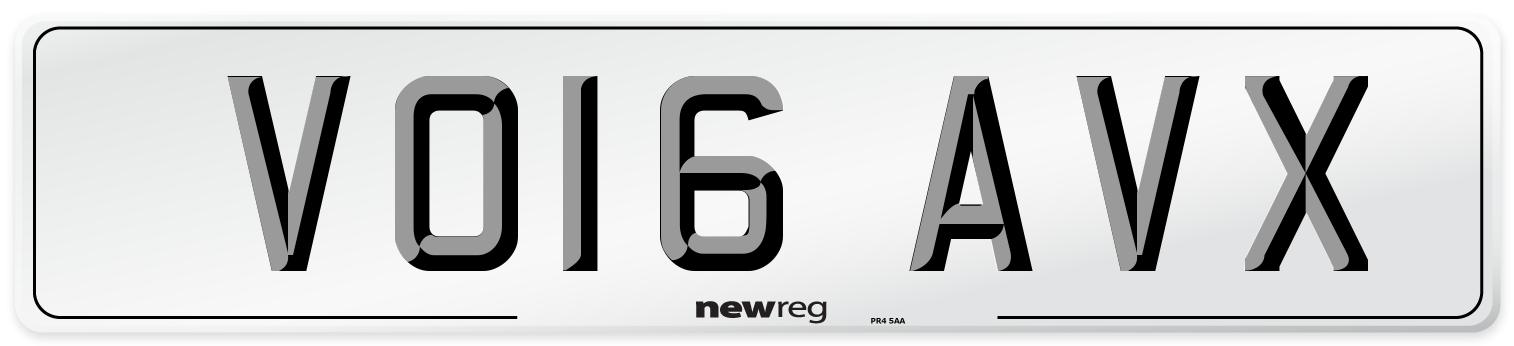 VO16 AVX Number Plate from New Reg